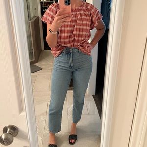 NWT Madewell Plaid cotton blouse